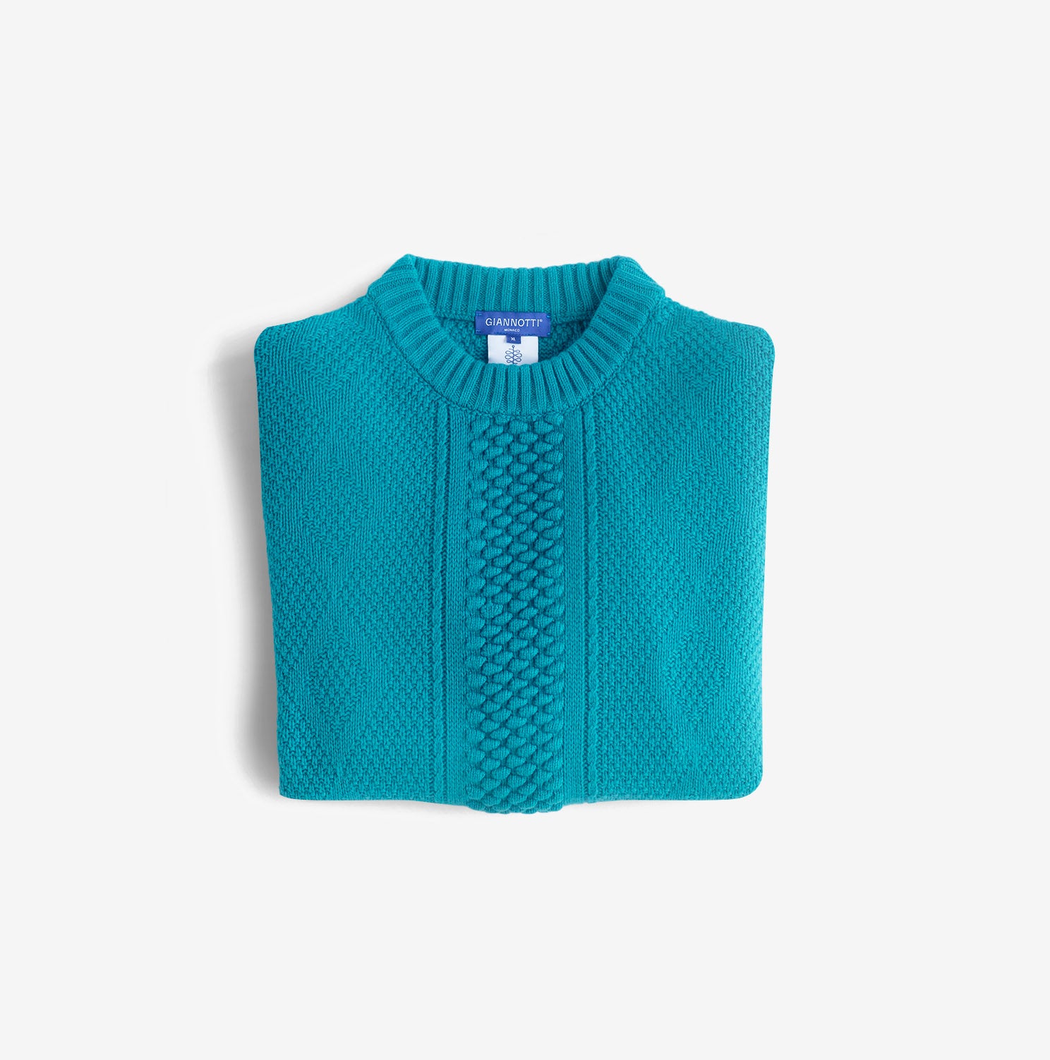 The Soft Weekender Aran Sweater Coastal Blue