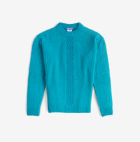 The Soft Weekender Aran Sweater Coastal Blue